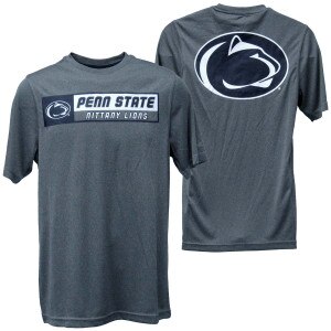 heather gray short sleeve t-shirt with Penn State Nittany Lions & Athletic Logo on front - Athletic Logo on back